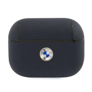 BMW BMAPSSLNA AirPods Pro cover granatowy / navy Geniune Leather Silver Logo sudrabs