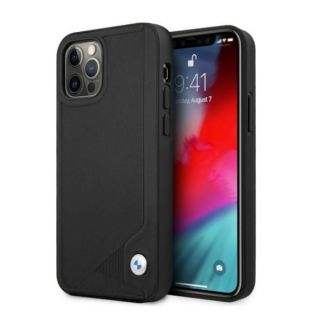 BMW BMHCP12LRCDPK iPhone 12 Pro Max 6,7'' czarny / black hardcase Leather Deboss