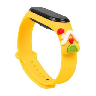 - Hurtel Strap Xmas Wristband for Xiaomi Mi Band 4  /  Mi Band 3 Christmas Silicone Strap Bracelet Yellow  house dzeltens