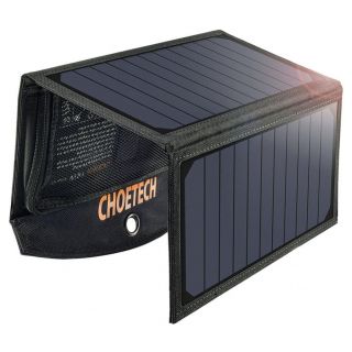 - Choetech Choetech solar charger USB foldable solar charger 19W 2x USB black  SC001 melns