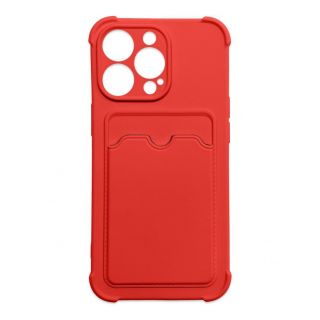 - Hurtel Card Armor Case Pouch Cover for iPhone 11 Pro Max Card Wallet Silicone Air Bag Armor Red sarkans