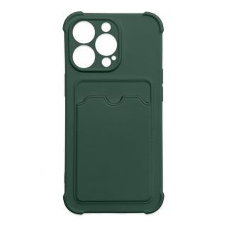 - Hurtel Card Armor Case Pouch Cover for iPhone 12 Pro Card Wallet Silicone Air Bag Armor Green zaļš