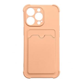 - Hurtel Card Armor Case Pouch Cover for iPhone 13 Pro Max Card Wallet Silicone Air Bag Armor Pink rozā