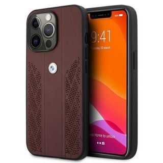 BMW BMHCP13XRSPPR iPhone 13 Pro Max 6,7'' czerwony / red hardcase Leather Curve Perforate sarkans
