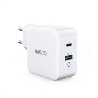 - Choetech Choetech fast GaN wall charger USB Type C PD USB-A QC3.0 65W 3,25A white  PD8002