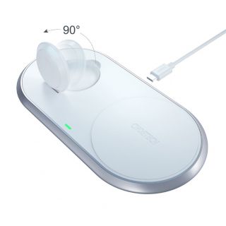 - Choetech Choetech Qi 2in1 wireless charger for smartphones  /  Apple Watch with stand  MFI  USB Type C white  T317 balts