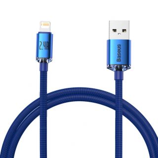 Baseus Baseus Baseus Crystal Shine Series cable USB cable for fast charging and data transfer USB Type A - Lightning 2.4A 1.2m blue  CAJY000003 zils