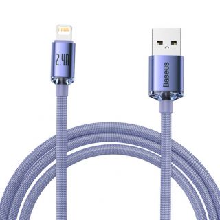 Baseus Baseus Baseus Crystal Shine Series cable USB cable for fast charging and data transfer USB Type A - Lightning 2.4A 2m purple  CAJY000105 purpurs
