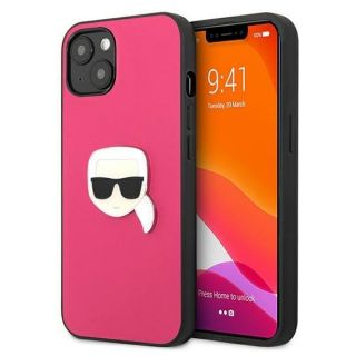 - Karl Lagerfeld Karl Lagerfeld KLHCP13SPKMP iPhone 13 mini 5,4'' różowy / pink hardcase Leather Ikonik Karl`s Head Metal rozā