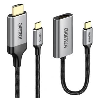 - Choetech Choetech kit adapter HUB USB Type C HDMI 2.0  3840 x 2160 @ 60Hz  gray  HUB-H12  + USB cable Type C HDMI  3840 x 2160 @ 60Hz  2m gray  CH0021 pelēks