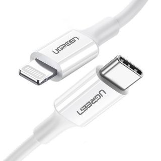 - Ugreen Ugreen US171 Lightning USB-C PD cable 20W 3A 480Mb / s 1.5m white balts