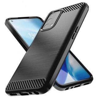 - Hurtel Carbon Case Flexible cover for OnePlus Nord N200 5G black melns