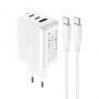- Acefast Acefast 2in1 wall charger 2x USB-C  /  USB-A 65W, PD, QC 3.0, AFC, FCP  set with USB-C 1.2m cable  white  A13 white