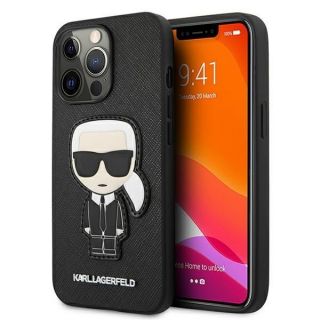 - Karl Lagerfeld Karl Lagerfeld KLHCP13LOKPK iPhone 13 Pro  /  13 6,1'' czarny / black hardcase Saffiano Ikonik Karl`s Patch melns
