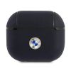 Aksesuāri Mob. & Vied. telefoniem BMW BMA3SSLNA AirPods 3 cover granatowy / navy Geniune Leather Silver Logo 