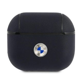 BMW BMA3SSLNA AirPods 3 cover granatowy / navy Geniune Leather Silver Logo sudrabs