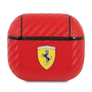 Ferrari FESA3CARE AirPods 3 cover red / red On Track PU Carbon sarkans
