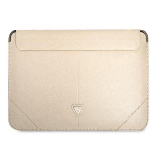 GUESS Guess Guess Saffiano Triangle Logo case for a 16" laptop - beige bēžs
