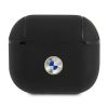 Aksesuāri Mob. & Vied. telefoniem BMW BMA3SSLBK AirPods 3 cover czarny / black Geniune Leather Silver Logo 