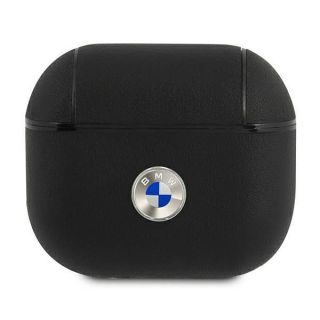 BMW BMA3SSLBK AirPods 3 cover czarny / black Geniune Leather Silver Logo