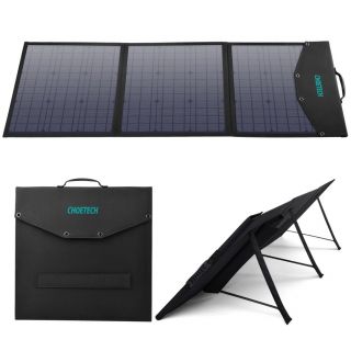 - Choetech Choetech solar charger USB foldable 120W DC, USB C, 2 x USB black  SC008 melns