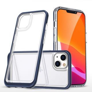 - Hurtel Clear 3in1 case for iPhone 14 Plus silicone cover with frame blue zils