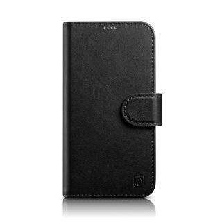 - iCarer iCarer Wallet Case 2in1 Case iPhone 14 Leather Flip Cover Anti-RFID black  WMI14220725-BK melns
