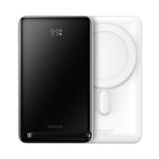 Baseus Baseus Magnetic Bracket powerbank with wireless charging MagSafe 10000mAh 20W Overseas Edition white (PPCX000202) + USB Type C cable Baseus Xiaobai Series 60W 0.5m 