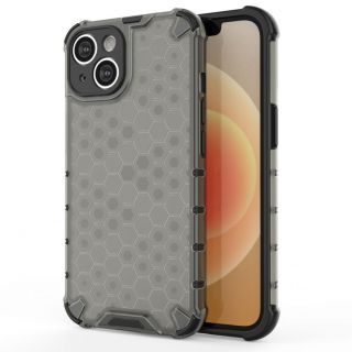 - Hurtel Honeycomb case for iPhone 14 Plus armored hybrid cover black melns