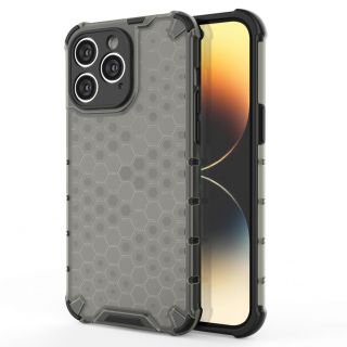 - Hurtel Honeycomb case for iPhone 14 Pro armored hybrid cover black melns