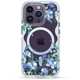 - Kingxbar Kingxbar Flora Series magnetic case for iPhone 14 MagSafe decorated with orchid flowers print