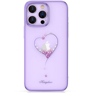 - Kingxbar Silicone case with Swarovski Kingxbar Wish Series crystals for iPhone 14 Pro Max purple purpurs