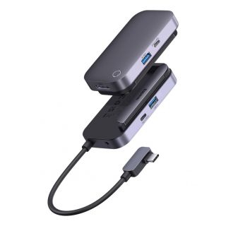 Baseus Baseus Baseus PadJoy universal USB-C HUB for tablet  /  smartphone 4in1 USB-C - dark gray pelēks