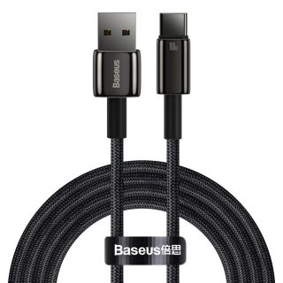 Baseus Baseus Baseus Tungsten Gold cable USB-A - USB-C 480Mb / s 100W 2m black  CAWJ000101 zelts melns