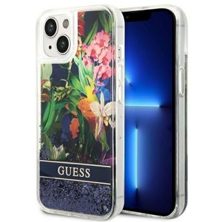 GUESS GUHCP14SLFLSB iPhone 14 6.1 "blue  /  blue hardcase Flower Liquid Glitter zils