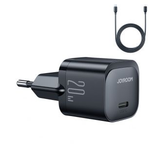 - Joyroom USB C 20W PD charger with USB C cable Lightning Joyroom JR-TCF02 black melns