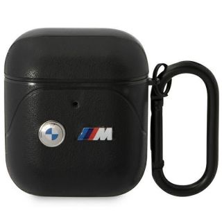 BMW BMA222PVTK AirPods 1 / 2 cover black / black Leather Curved Line