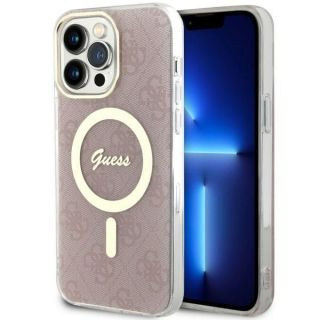 GUESS Guess Guess 4G MagSafe case for iPhone 14 Pro Max - pink rozā