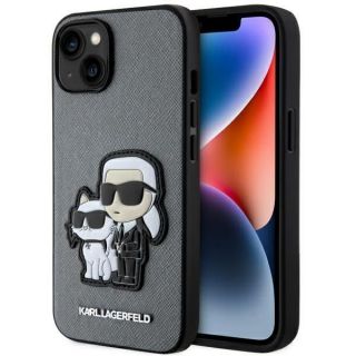 - Karl Karl case for iPhone 14 from the Saffiano Karl & Choupette series silver sudrabs