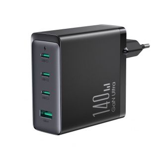 - Joyroom GaN 140W fast charger 3 x USB-C  /  USB-A Joyroom JR-TCG05EU black + USB-C USB-C 240W 1.2m cable melns