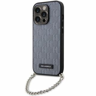 - Karl Lagerfeld Karl Lagerfeld KLHCP14LSACKLHPG iPhone 14 Pro 6.1'' silver / silver hardcase Saffiano Monogram Chain sudrabs