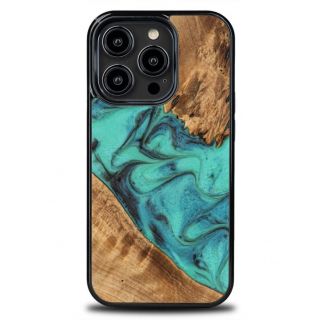 - Bewood Bewood Unique Turquoise iPhone 14 Pro Wood and Resin Case Turquoise Black melns