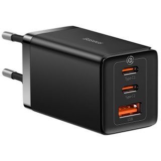 Baseus Baseus GaN 2xUSB C 1xUSB 65W fast charger Baseus GaN5 Pro + USB C - USB C 100W cable - black melns