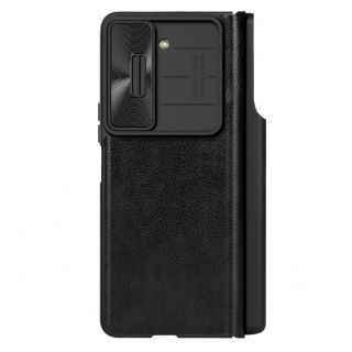 - Nillkin Nillkin Qin Leather Pro Leather Case with Camera Protector for Galaxy Z Fold 5 Black melns