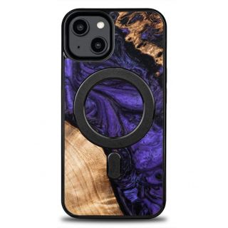 - Bewood Wood and Resin Case for iPhone 14 MagSafe Bewood Unique Violet Purple and Black purpurs melns