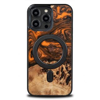 - Bewood Wood and Resin Case for iPhone 14 Pro Max MagSafe Bewood Unique Orange Orange and Black oranžs melns