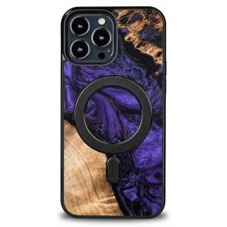 - Bewood Wood and Resin Case for iPhone 13 Pro Max MagSafe Bewood Unique Violet Purple and Black purpurs melns