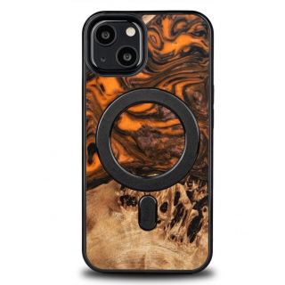 - Bewood Wood and Resin Case for iPhone 13 MagSafe Bewood Unique Orange Orange and Black oranžs melns