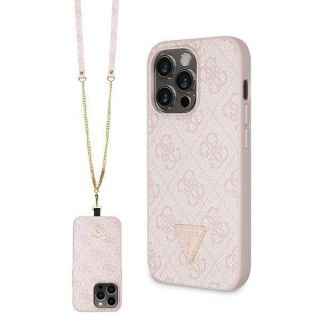 GUESS Guess Guess GUHCP14LP4TDSCPP case for iPhone 14 Pro - pink Crossbody 4G Metal Logo rozā