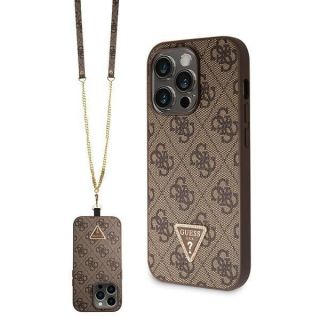 GUESS Guess Guess GUHCP14LP4TDSCPW case for iPhone 14 Pro - brown Crossbody 4G Metal Logo brūns